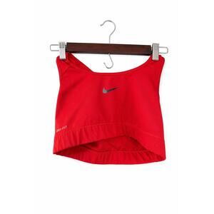 Nike Pro Dri-FIT Sports Bra Red Medium Racerback Athleisure Gymcore Workout